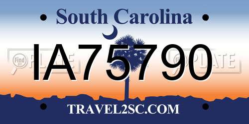 IA75790 South Carolina License Plate