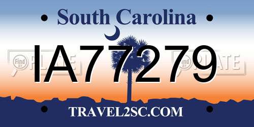 IA77279 South Carolina License Plate