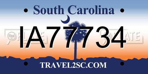 IA77734 South Carolina License Plate