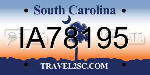 IA78195 South Carolina License Plate