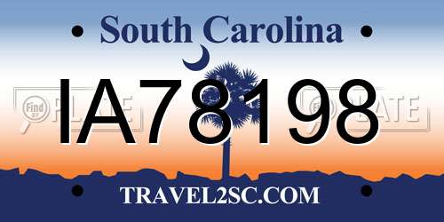 IA78198 South Carolina License Plate
