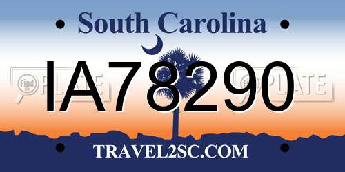 IA78290 South Carolina License Plate