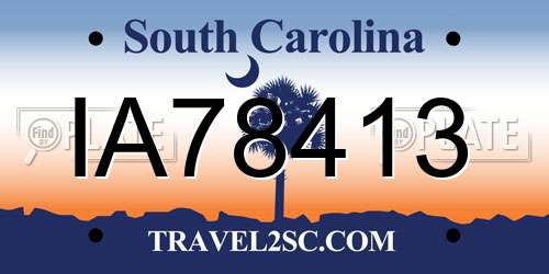 IA78413 South Carolina License Plate