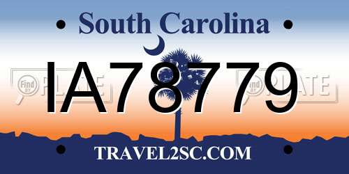 IA78779 South Carolina License Plate