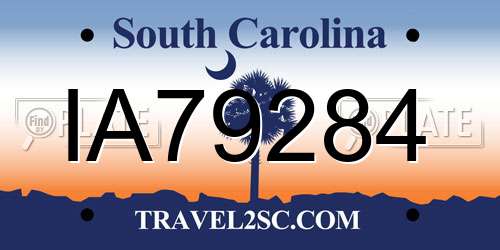 IA79284 South Carolina License Plate
