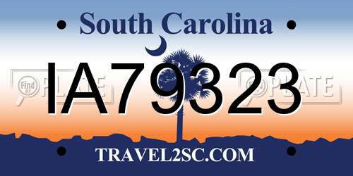 IA79323 South Carolina License Plate