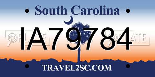 IA79784 South Carolina License Plate