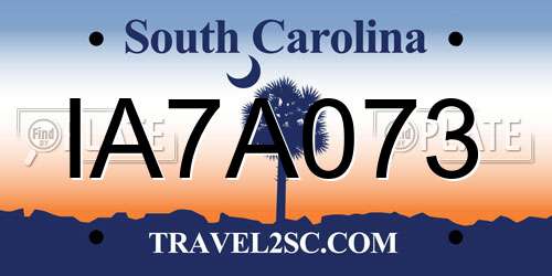 IA7A073 South Carolina License Plate