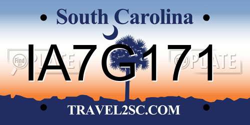IA7G171 South Carolina License Plate