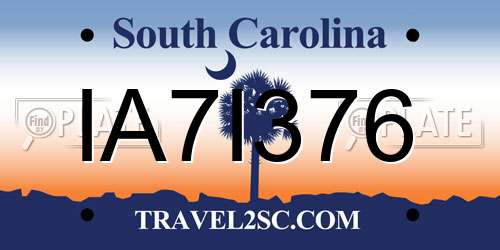 IA7I376 South Carolina License Plate