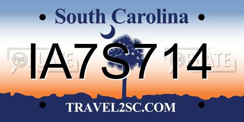 IA7S714 South Carolina License Plate