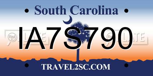 IA7S790 South Carolina License Plate