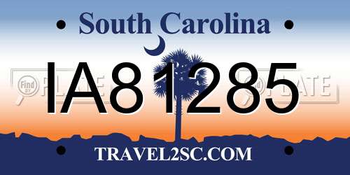 IA81285 South Carolina License Plate