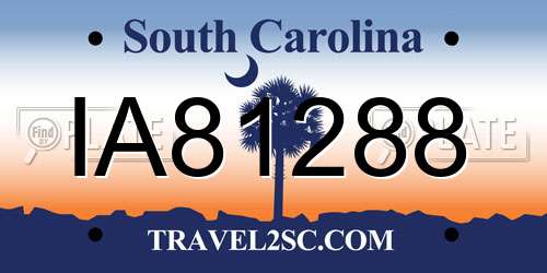 IA81288 South Carolina License Plate