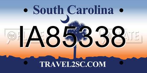 IA85338 South Carolina License Plate