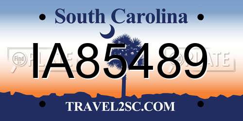 IA85489 South Carolina License Plate