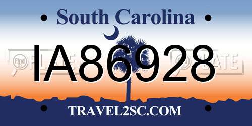 IA86928 South Carolina License Plate
