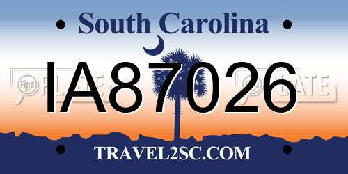 IA87026 South Carolina License Plate