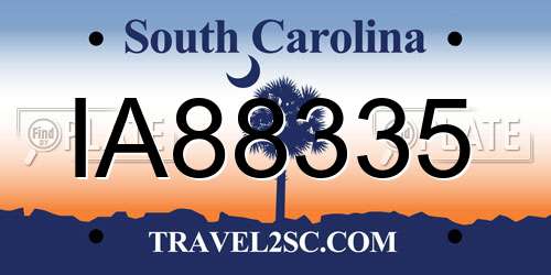 IA88335 South Carolina License Plate