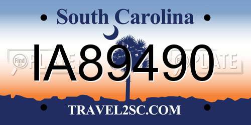 IA89490 South Carolina License Plate