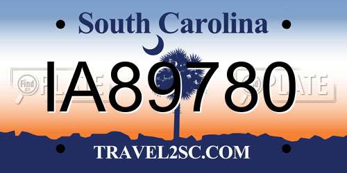 IA89780 South Carolina License Plate