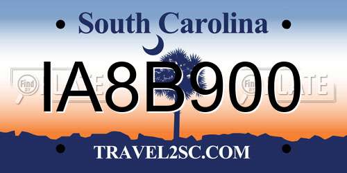 IA8B900 South Carolina License Plate