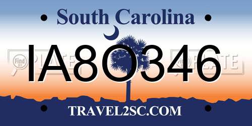 IA8O346 South Carolina License Plate