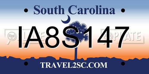 IA8S147 South Carolina License Plate