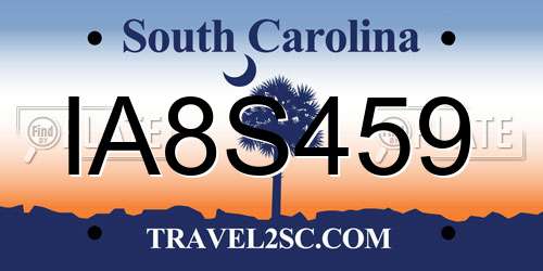 IA8S459 South Carolina License Plate