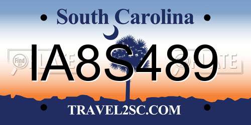 IA8S489 South Carolina License Plate