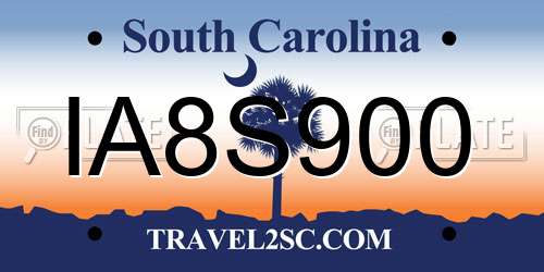 IA8S900 South Carolina License Plate
