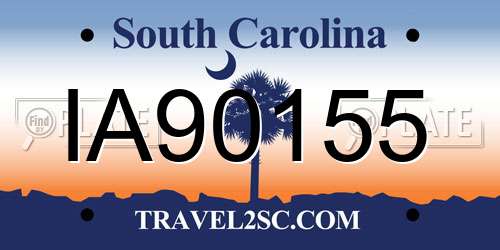 IA90155 South Carolina License Plate