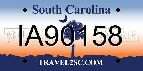 IA90158 South Carolina License Plate