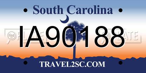 IA90188 South Carolina License Plate