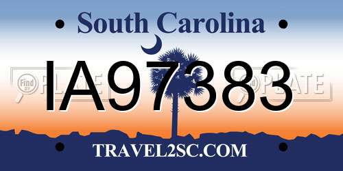 IA97383 South Carolina License Plate