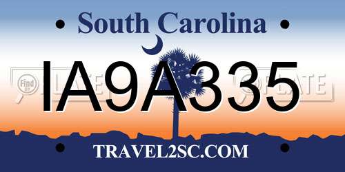 IA9A335 South Carolina License Plate