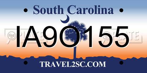IA9O155 South Carolina License Plate