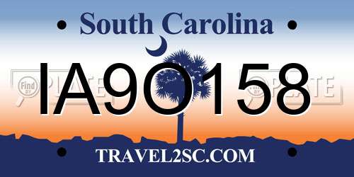 IA9O158 South Carolina License Plate