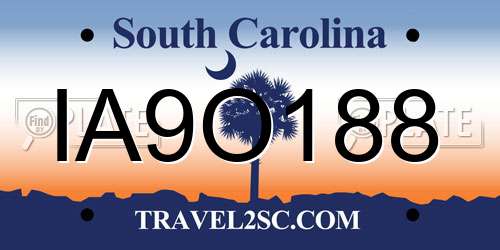 IA9O188 South Carolina License Plate