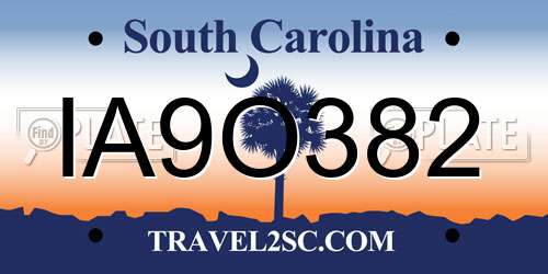 IA9O382 South Carolina License Plate