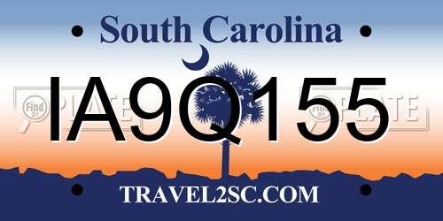 IA9Q155 South Carolina License Plate