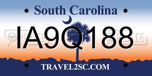 IA9Q188 South Carolina License Plate