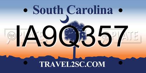 IA9Q357 South Carolina License Plate
