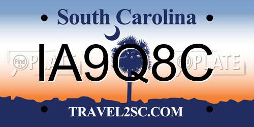IA9Q8C South Carolina License Plate