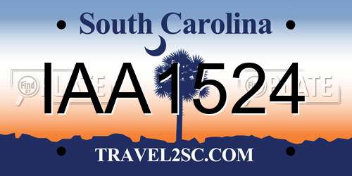 IAA1524 South Carolina License Plate