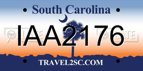 IAA2176 South Carolina License Plate