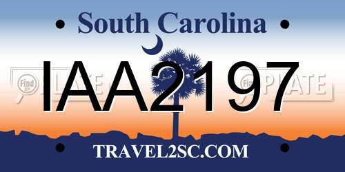 IAA2197 South Carolina License Plate