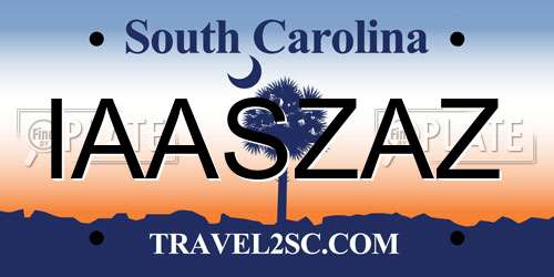 IAASZAZ South Carolina License Plate