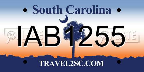 IAB1255 South Carolina License Plate