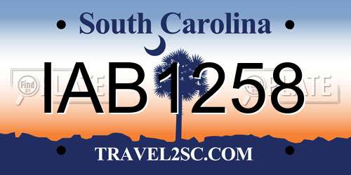 IAB1258 South Carolina License Plate